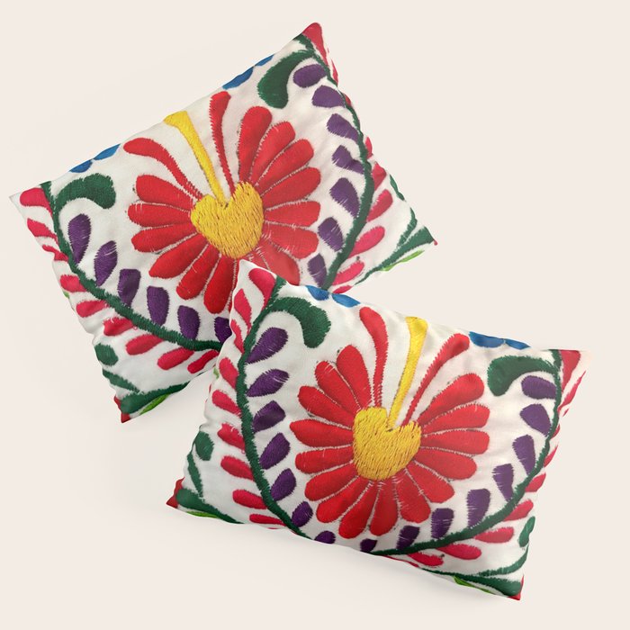 Red Mexican Flower Pillow Sham Gallery Image 3