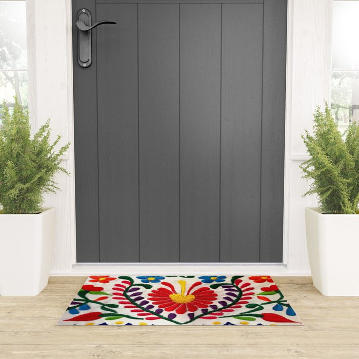 Red Mexican Flower Welcome Mat Gallery Image 3