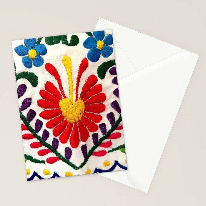 Red Mexican Flower Stationery Card Gallery Image 2