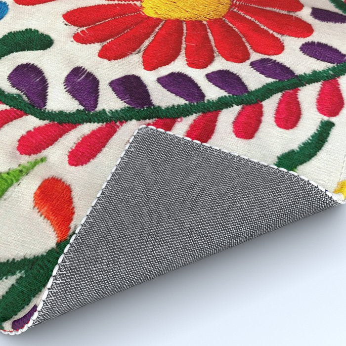 Red Mexican Flower Rug Gallery Image 4
