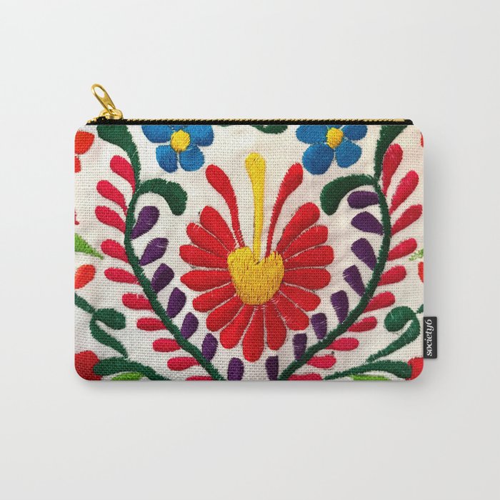 Red Mexican Flower Carry All Pouch