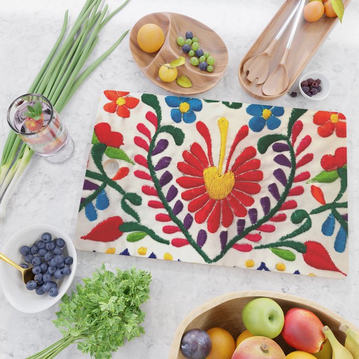 Red Mexican Flower Cutting Board Gallery Image 2