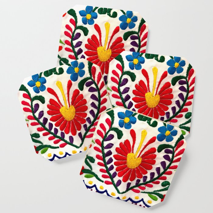 Red Mexican Flower Coaster Gallery Image 1