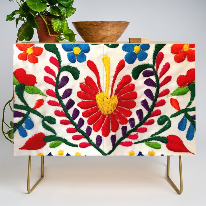 Red Mexican Flower Credenza Gallery Image 1
