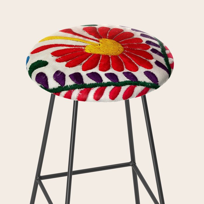 Red Mexican Flower Stool Gallery Image 2