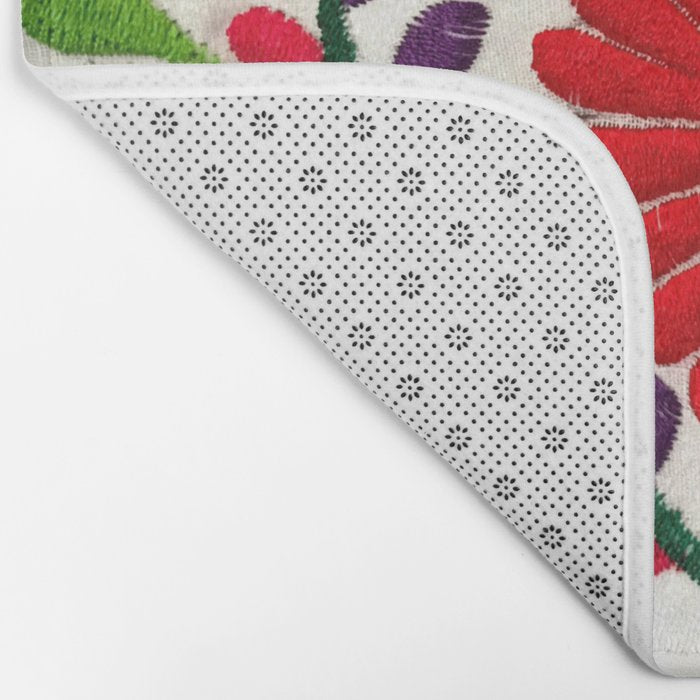 Red Mexican Flower Bath Mat Gallery Image 2