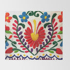 Red Mexican Flower Throw Blanket Gallery Image 2