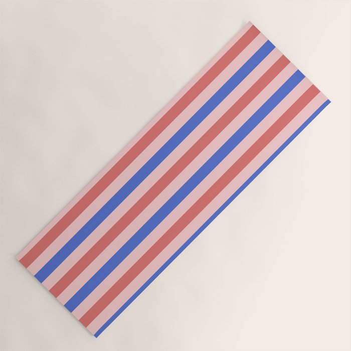 Blush and blue lines Yoga Mat Gallery Image 1