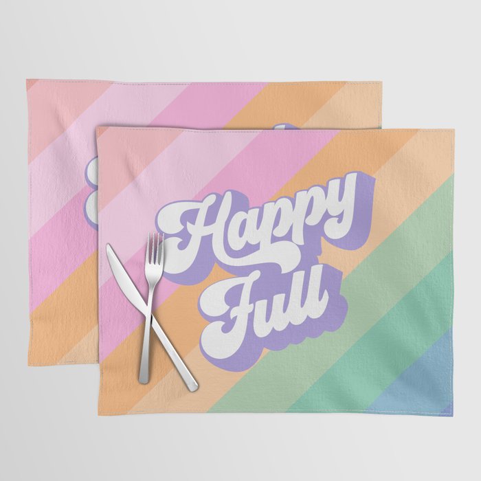Retro Rainbow Happy full Typography Placemat Gallery Image 1