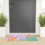 Retro Rainbow Happy full Typography Welcome Mat Gallery Image 3