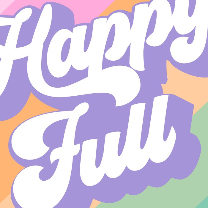 Retro Rainbow Happy full Typography Coffee Mug Gallery Image 2
