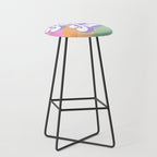 Retro Rainbow Happy full Typography Stool Gallery Image 1