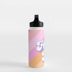 Retro Rainbow Happy full Typography Water Bottle Gallery Image 3