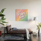 Retro Rainbow Happy full Typography Wood Wall Art Gallery Image 2