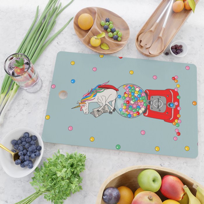 Unicorn Gumball Poop Cutting Board Gallery Image 2