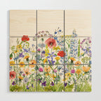 Colorful Midsummer Scandinavian Wildflowers Meadow  Wood Wall Art Gallery Image 1