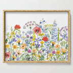 Colorful Midsummer Scandinavian Wildflowers Meadow  Serving Tray Gallery Image 1