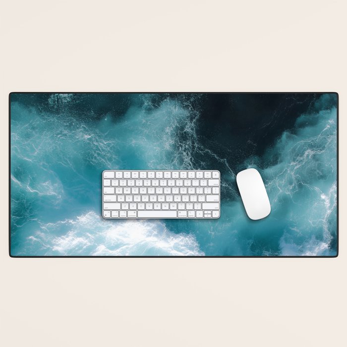 Breaking Waves - Aerial Ocean Print Desk Mat Gallery Image 1