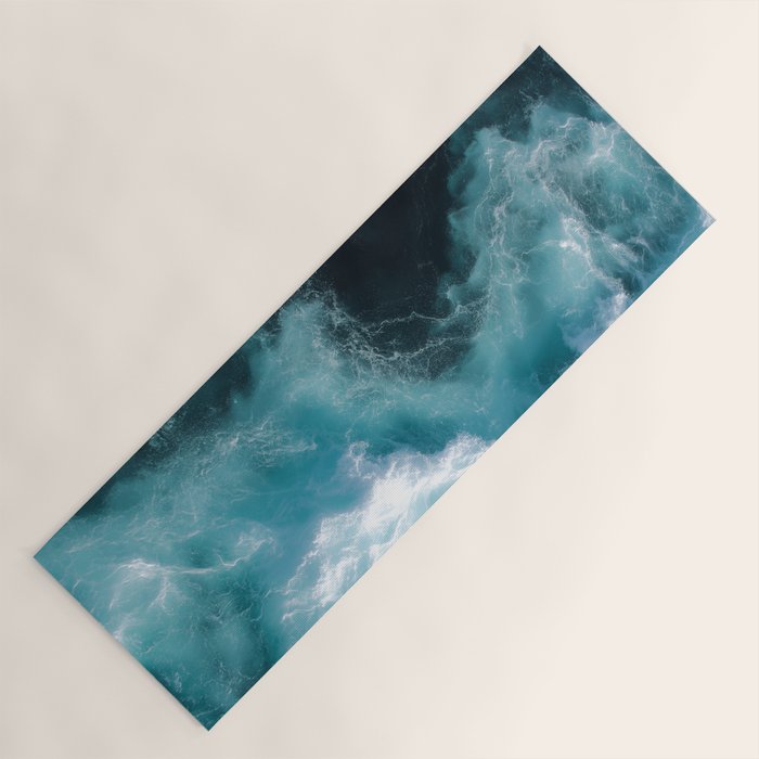 Breaking Waves - Aerial Ocean Print Yoga Mat Gallery Image 1