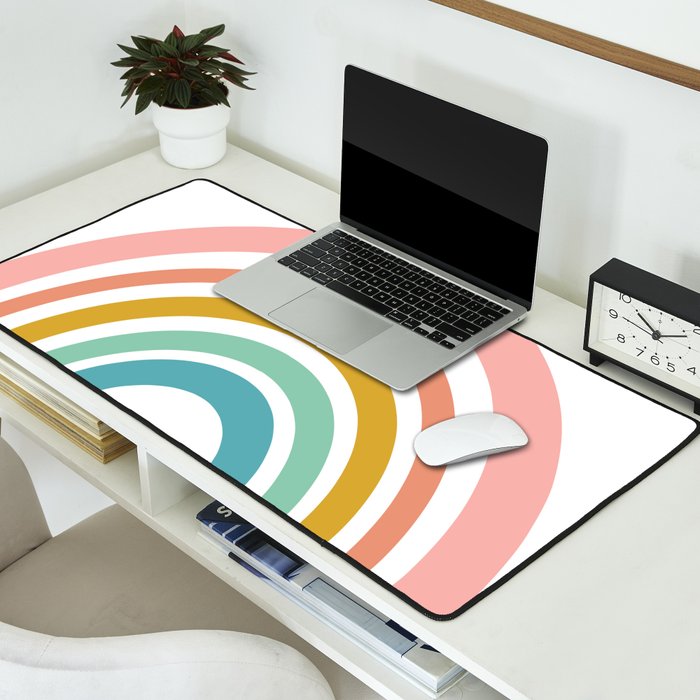Simple Happy Rainbow Art Desk Mat Gallery Image 2