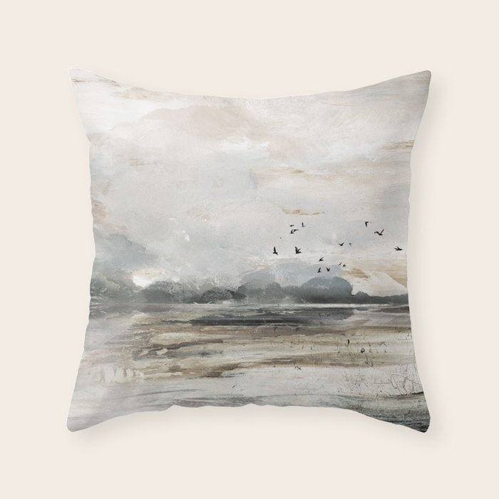 Seascape Sunset Painting Throw Pillow Gallery Image 6