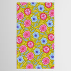 Folk Floral Blossoms in Moss Green Tablecloth Gallery Image 2