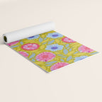 Folk Floral Blossoms in Moss Green Yoga Mat Gallery Image 2