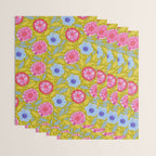 Folk Floral Blossoms in Moss Green Wrapping Paper Gallery Image 3
