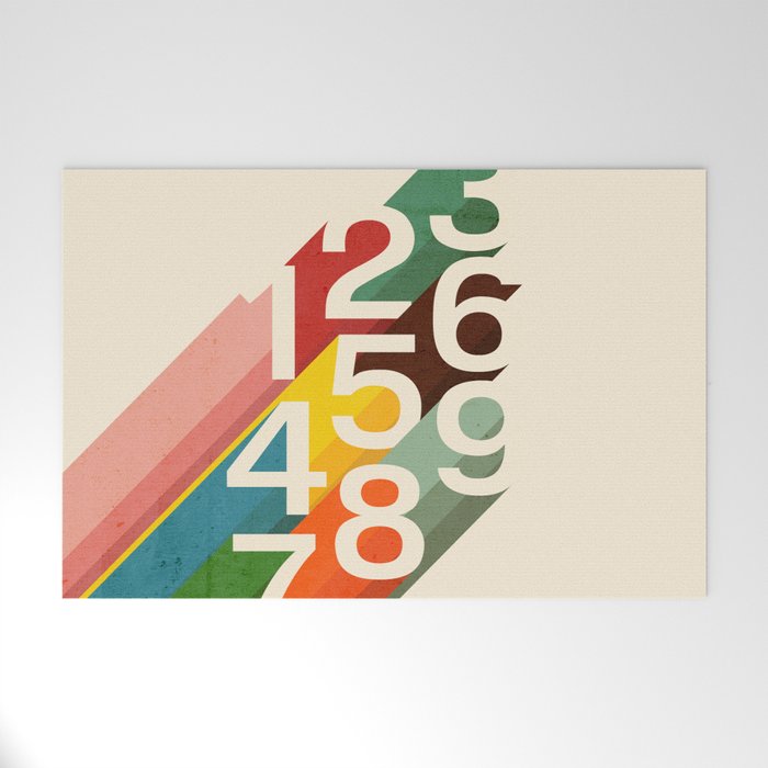 Retro Numbers Welcome Mat Gallery Image 1