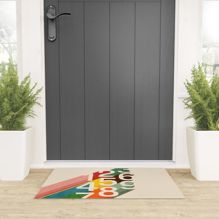 Retro Numbers Welcome Mat Gallery Image 3