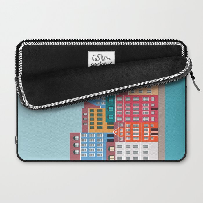 Denmark, Nyhavn, Copenhagen Travel Poster Laptop Sleeve Gallery Image 2