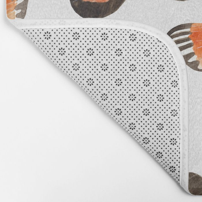 Orange Butterflies Bath Mat Gallery Image 2