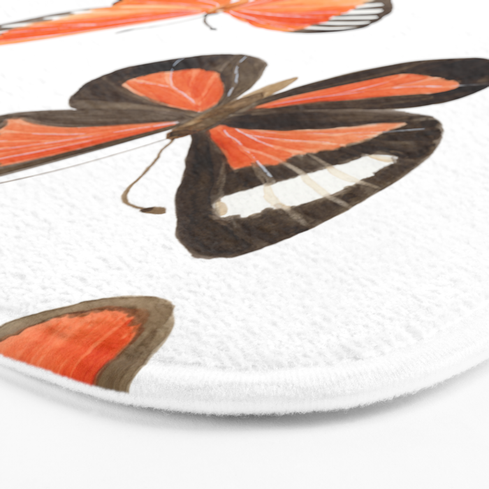 Orange Butterflies Bath Mat Gallery Image 3