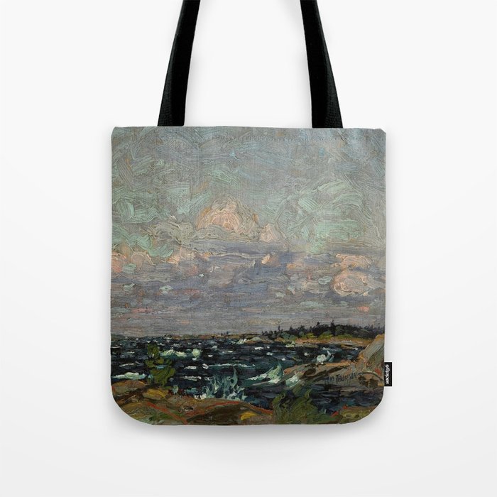 Tom Thomson Windy Day- Rough Weather in the Islands 1914. Canadian Landscape Artist Tote Bag Gallery Image 1