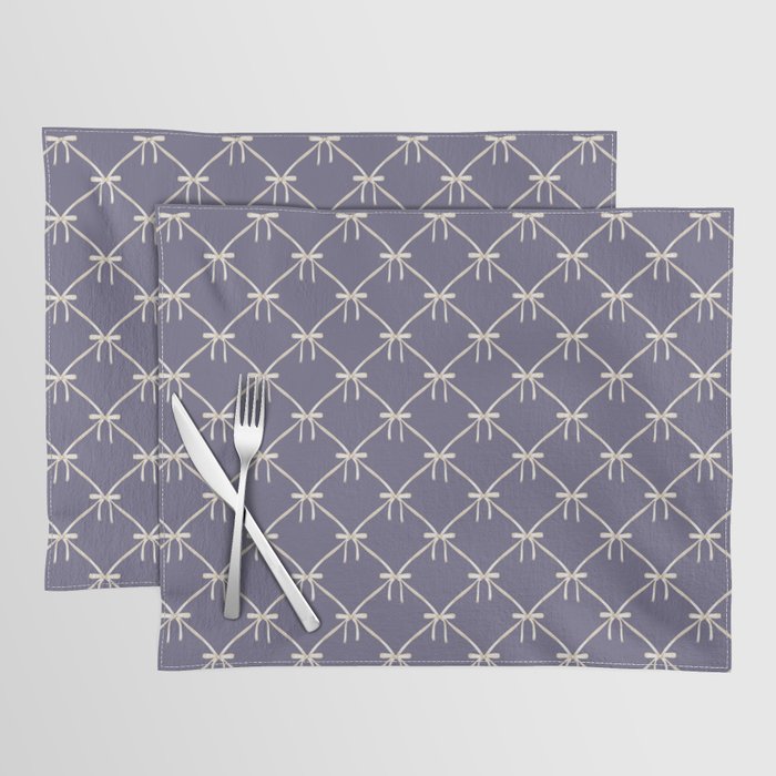 Bows & Ribbons Pattern XXXIII Neutral Lavender Purple Placemat Gallery Image 1