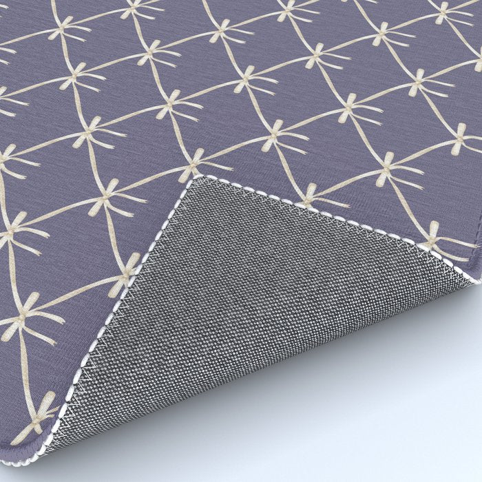 Bows & Ribbons Pattern XXXIII Neutral Lavender Purple Rug Gallery Image 4
