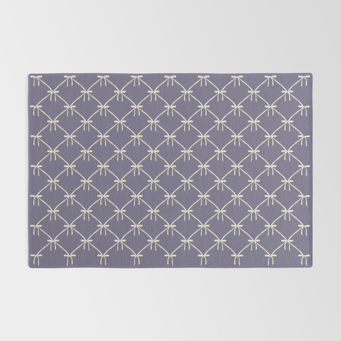 Bows & Ribbons Pattern XXXIII Neutral Lavender Purple Rug Gallery Image 2