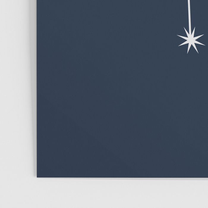 Gemini Zodiac Star Constellation Line Art Dark Blue Poster Gallery Image 3