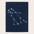 Gemini Zodiac Star Constellation Line Art Dark Blue Poster Gallery Image 4