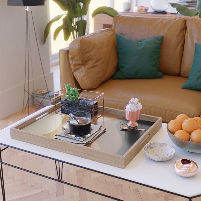 Abstract Color Waves XXVII Serving Tray Gallery Image 2