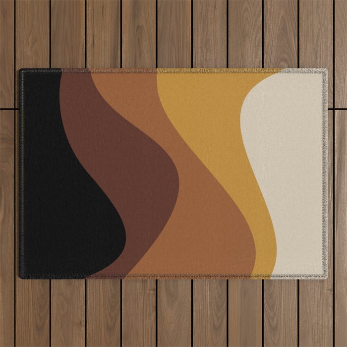 Abstract Color Waves XXVII Outdoor Rug Gallery Image 1