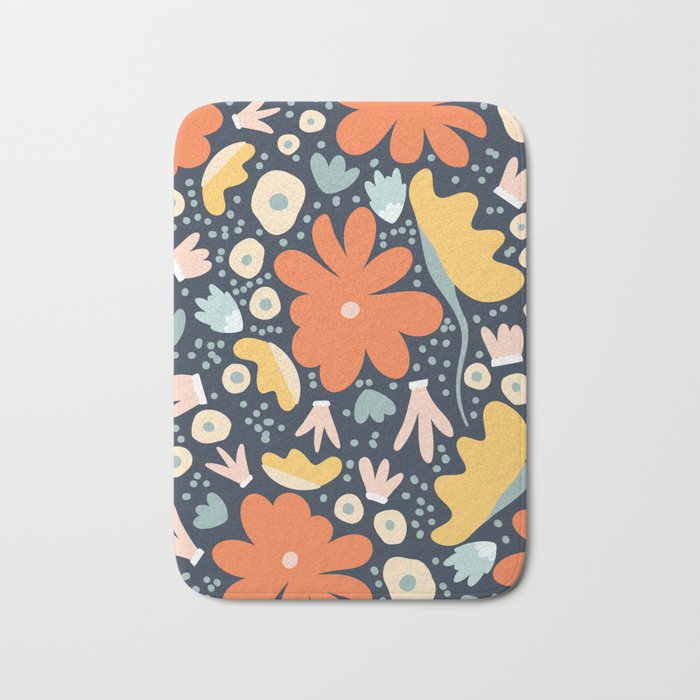 Orange flowers Bath Mat Gallery Image 1
