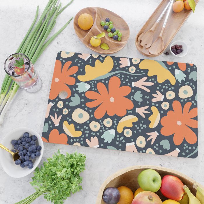 Orange flowers Cutting Board Gallery Image 2