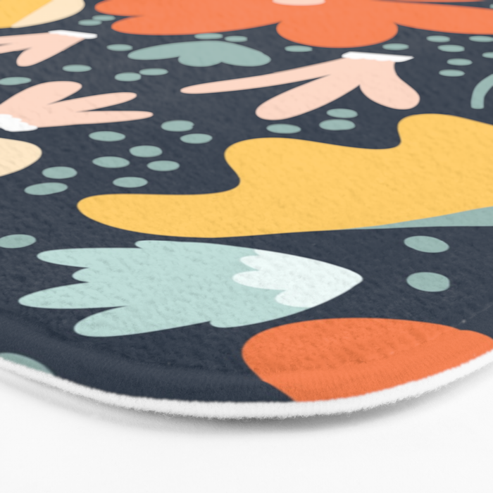 Orange flowers Bath Mat Gallery Image 3