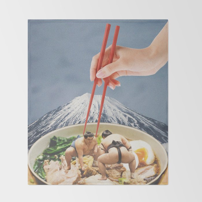 Fuji, Sumo, Ramen // Japan Love Throw Blanket Gallery Image 2