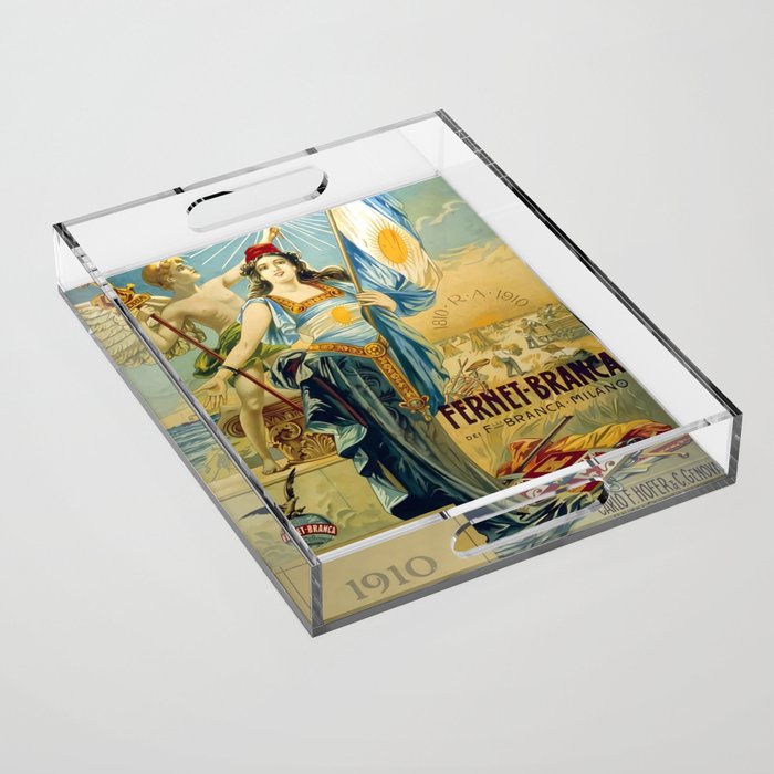 1910 Fernet Branca Liqueur Aperitif Advertisement Acrylic Tray Gallery Image 1