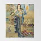 1910 Fernet Branca Liqueur Aperitif Advertisement Throw Blanket Gallery Image 2