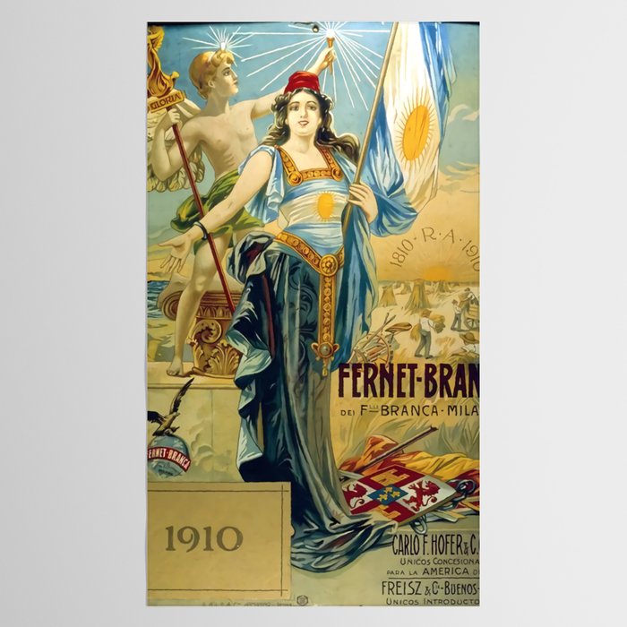 1910 Fernet Branca Liqueur Aperitif Advertisement Tablecloth Gallery Image 2