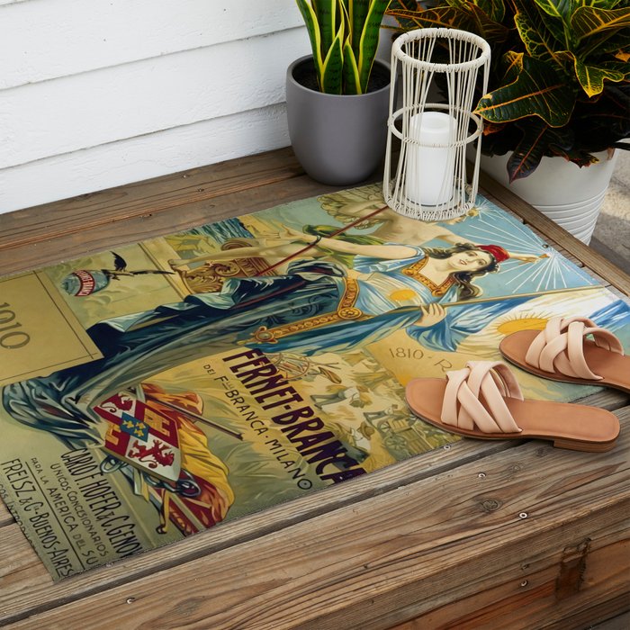 1910 Fernet Branca Liqueur Aperitif Advertisement Outdoor Rug Gallery Image 2