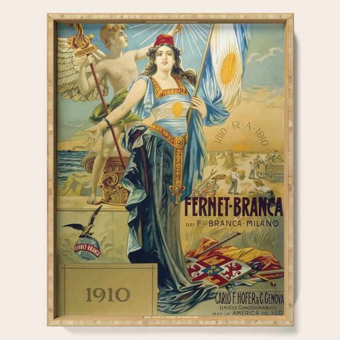1910 Fernet Branca Liqueur Aperitif Advertisement Serving Tray Gallery Image 1